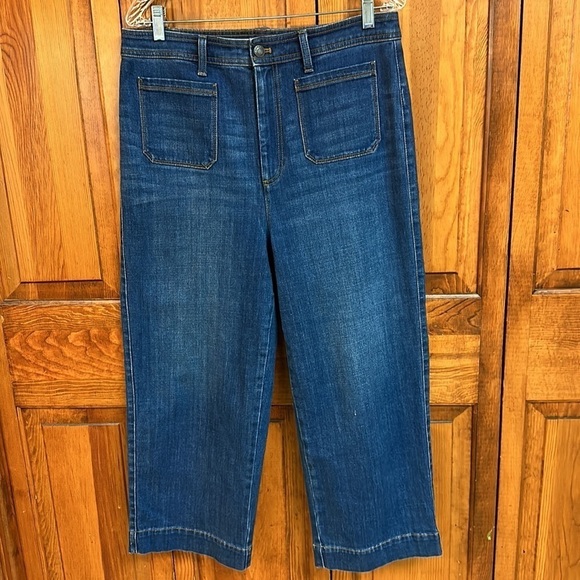 Talbots Denim - Talbots Flawless High-Waist Wise Crop Denim Patch Front Pocket Crop Jean Size 12